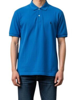XXL U.S. Polo Assn Men's Performance Blue Short Sleeve 2 Button Golf T-Shirt